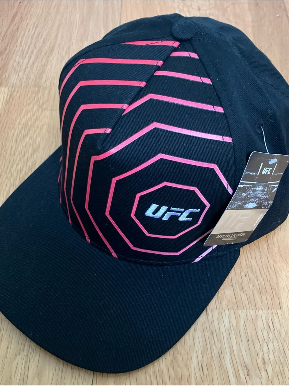 UFC Black Cap with Pink Octagon Accent